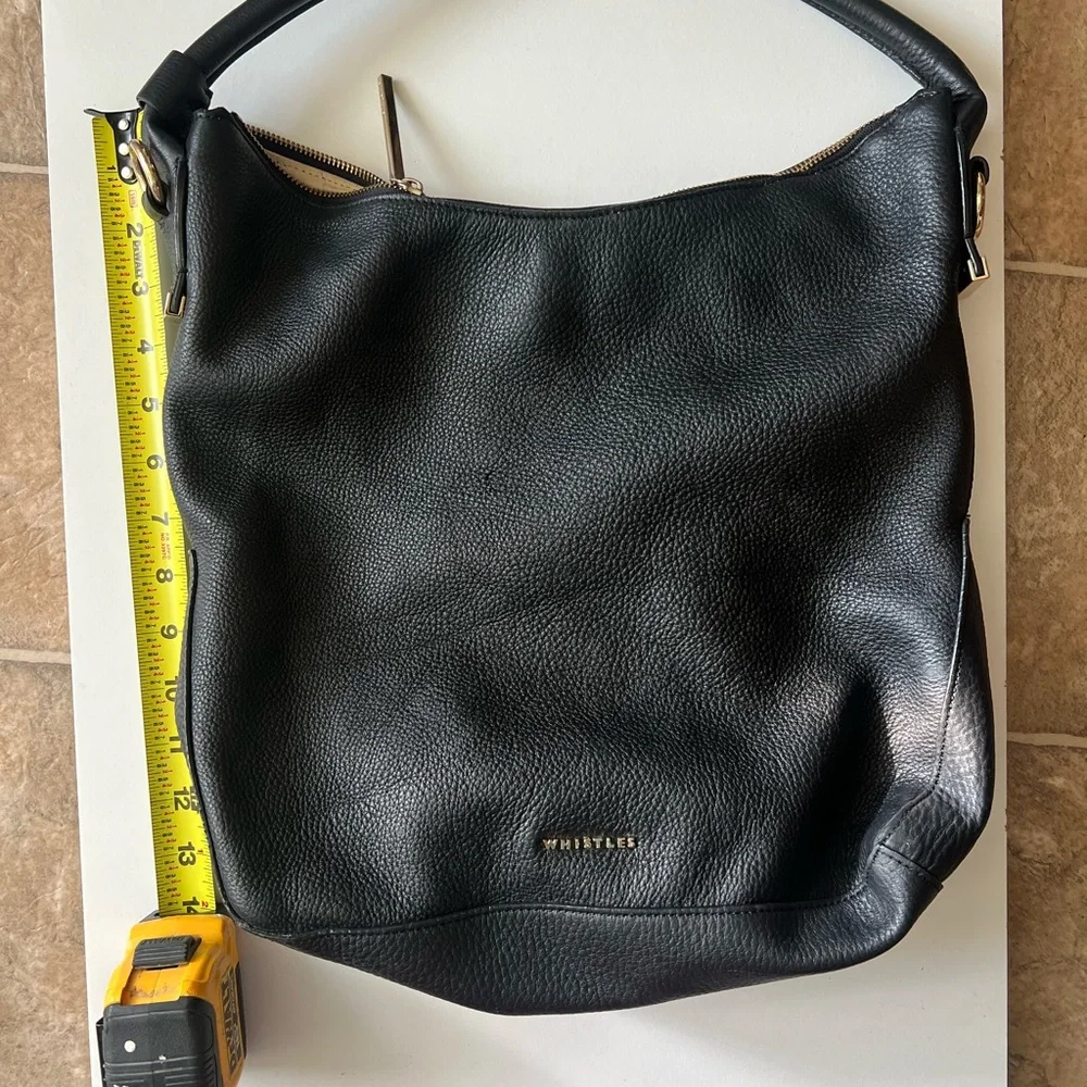 Whistles Black Leather Shoulder Bag